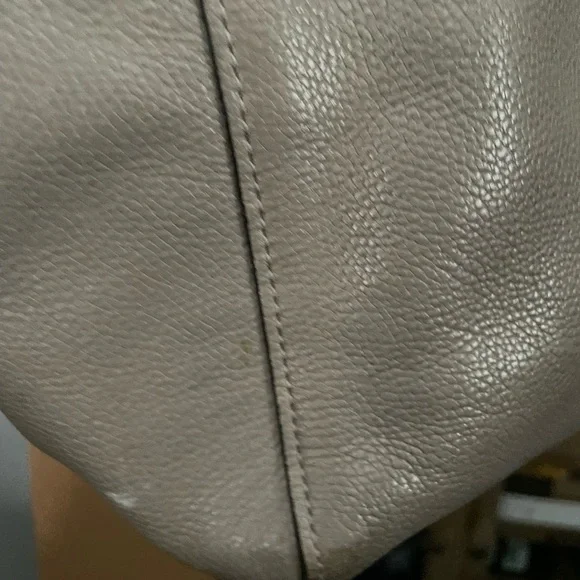 Coach Gray Leather Tote with Chain Handles and Turnlock - Picture 12 of 16